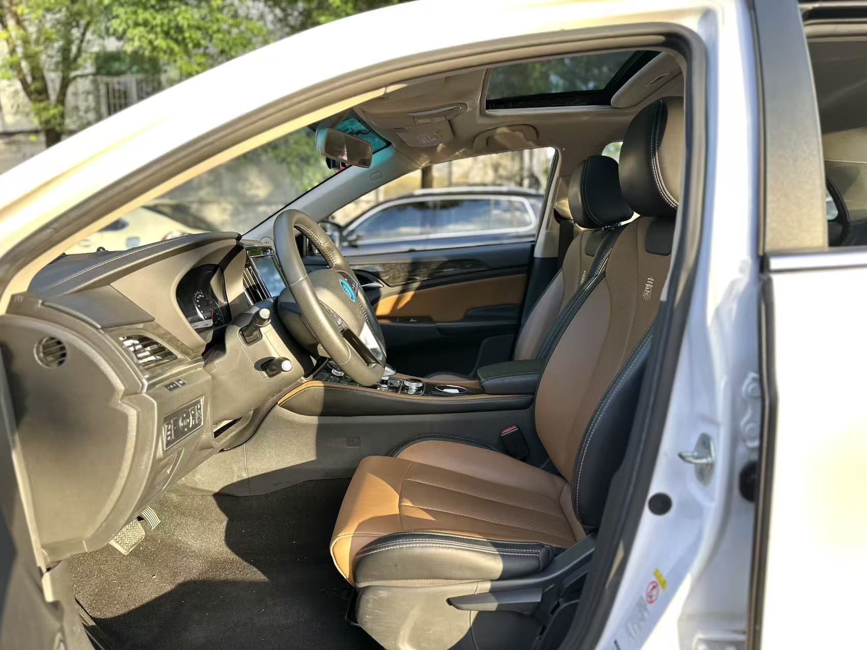 BYD Qin 2017 rear seat interior tan leather