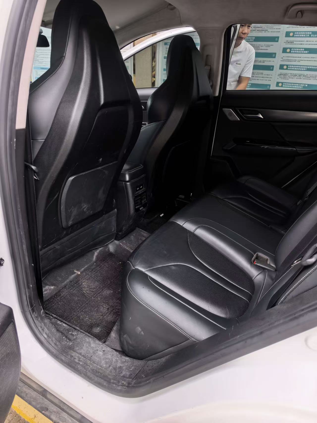 Xpeng G3 rear passenger cabin interior view