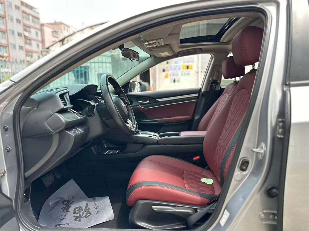 Honda Civic 2016 red leather rear interior