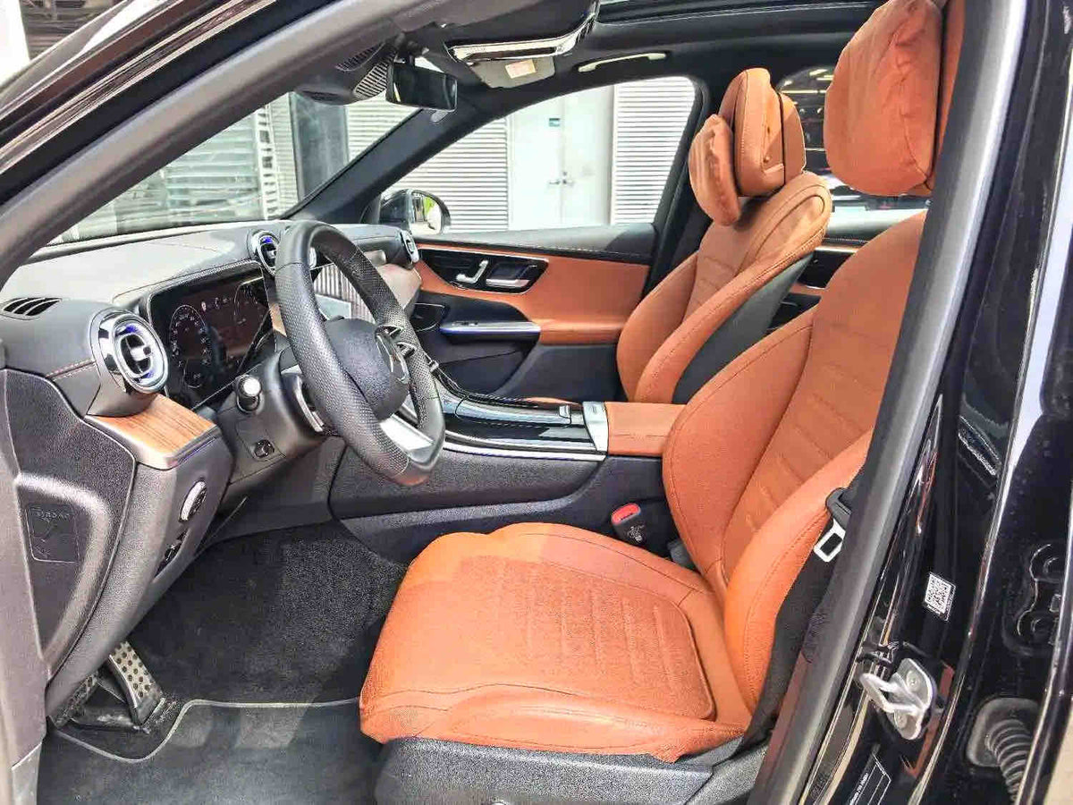 Used Mercedes-Benz GLC 350 e L 4MATIC 2025 2.0T Plug-in Hybrid Luxury SUV | Low 23,000 KM, Black Exterior Orange Interior, Export Ready